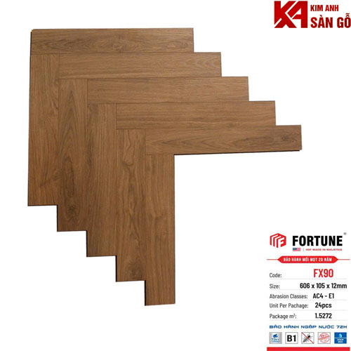 Sàn Gỗ Xương Cá 12mm Fortune FX-90